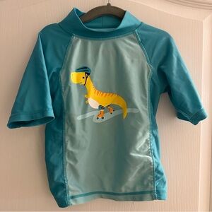 Dino Surf Kids Rashguard - Teal